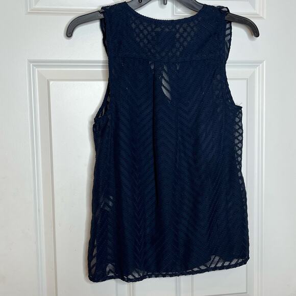Maeve x Anthropologie Blue Ruffle Pleated Sleeveless Shirt Size 0 - Picture 5 of 10